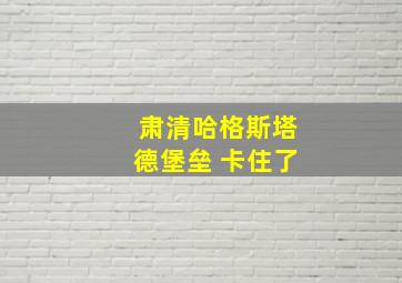 肃清哈格斯塔德堡垒 卡住了